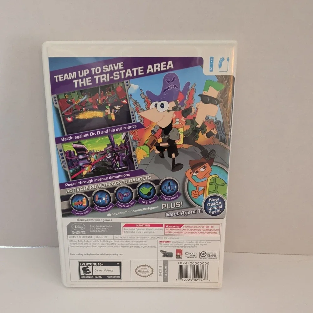 Disney Phineas and Ferb Across the 2nd Dimension Nintendo Wii Game RVL P SMFE